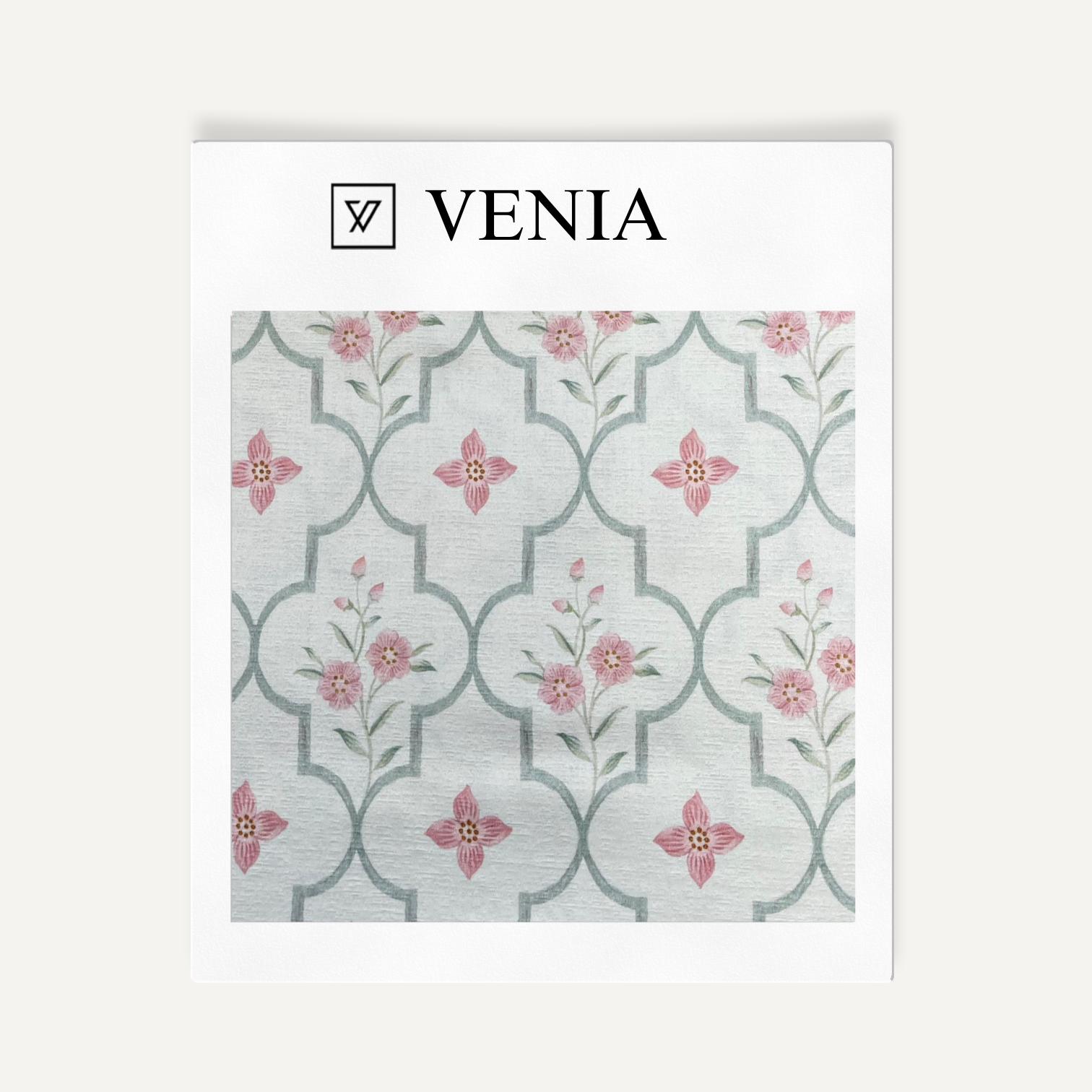 Pink jasmine medley upholstery fabric swatch by Venia Home