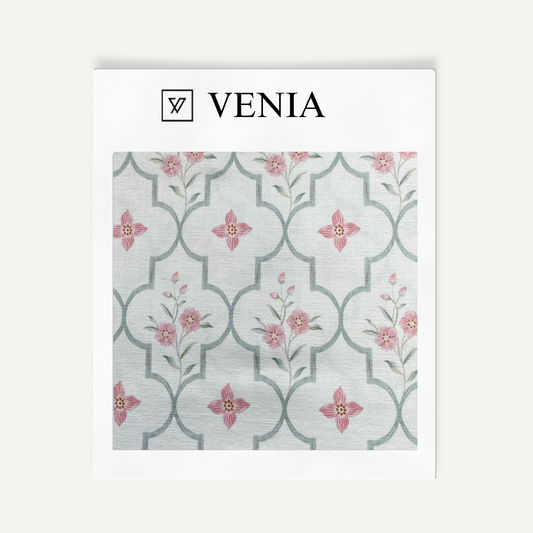 Pink jasmine medley upholstery fabric swatch by Venia Home