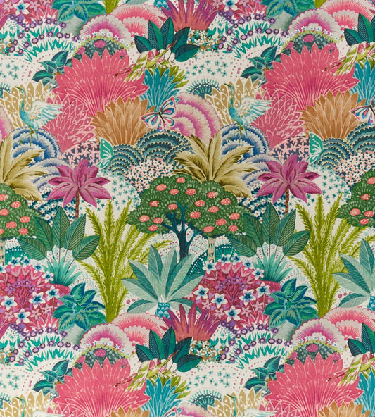 Close-up detail of jungle pop fabric
