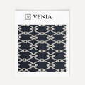 Kuro mosaic black and white upholstery fabric swatch by Venia Home