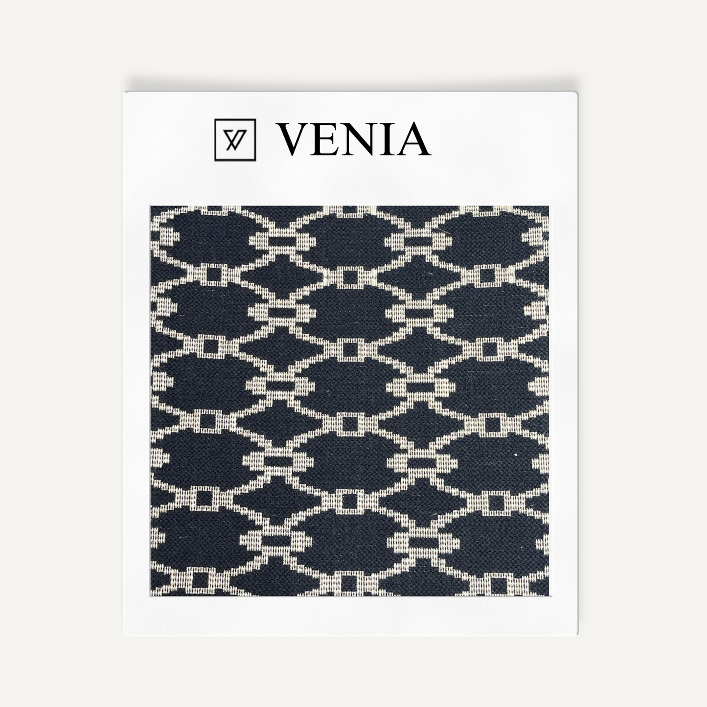 Kuro mosaic black and white upholstery fabric swatch by Venia Home