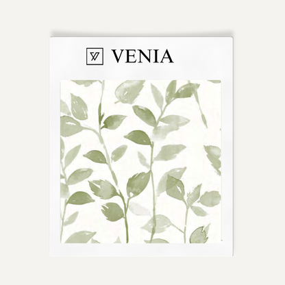 Green leaf whisper upholstery fabric swatch by Venia Home
