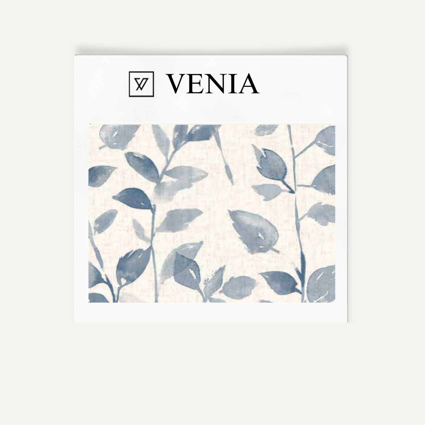 Indigo leaf whisper upholstery fabric swatch by Venia Home