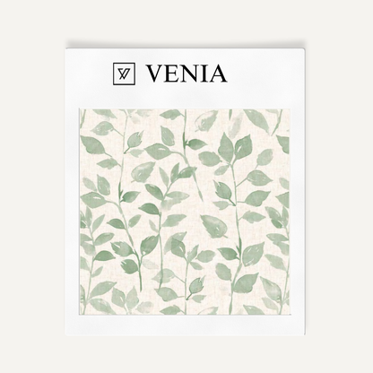 Sage leaf whisper upholstery fabric swatch by Venia Home
