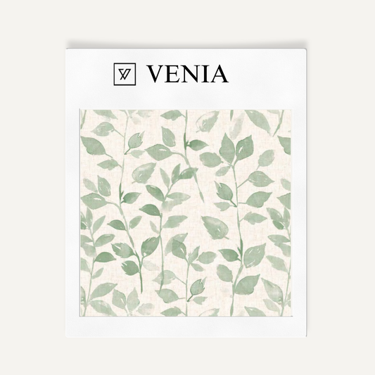 Sage leaf whisper upholstery fabric swatch by Venia Home