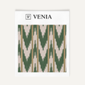 Emerald linear wave upholstery fabric swatch by Venia Home