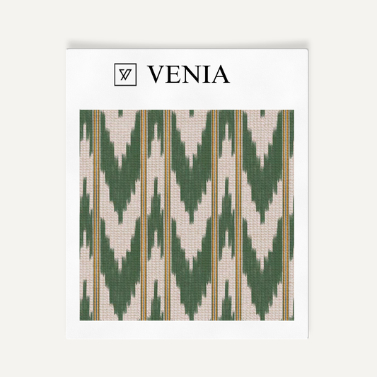 Emerald linear wave upholstery fabric swatch by Venia Home