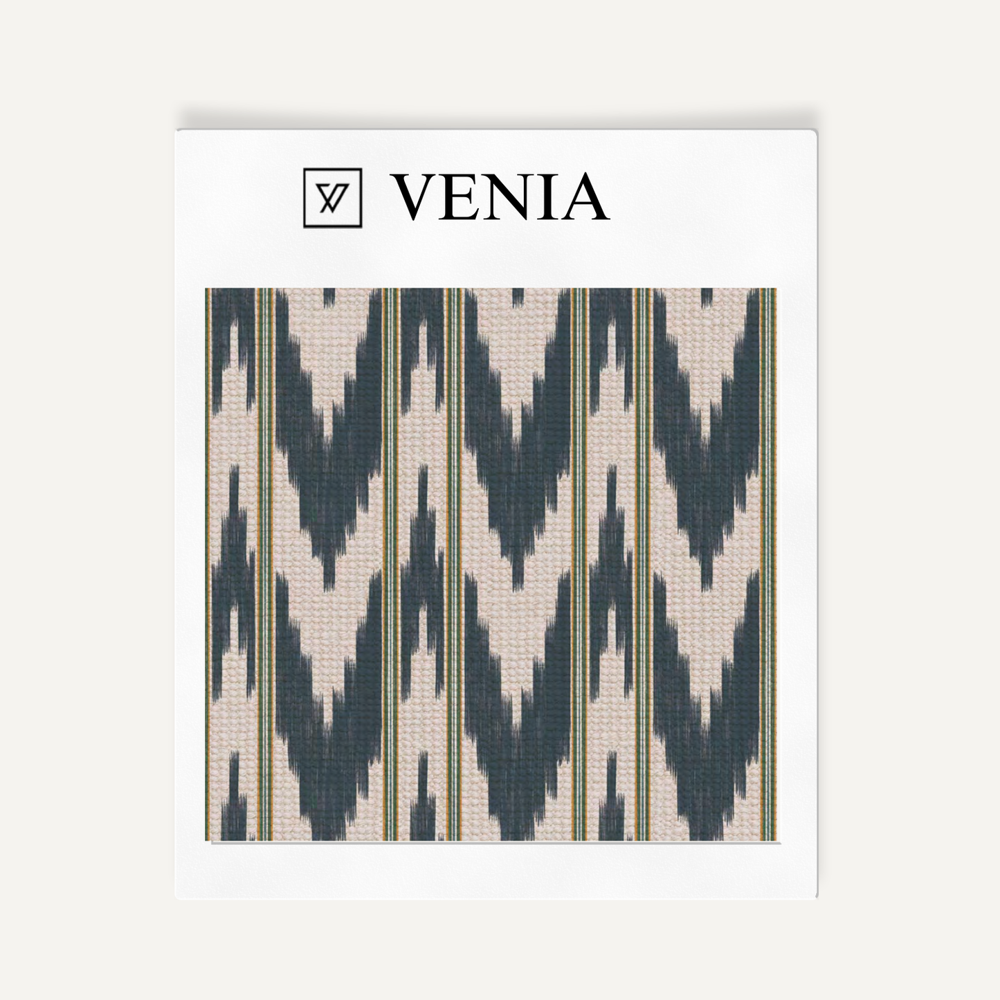 Indigo linear wave upholstery fabric swatch by Venia Home