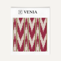Rani pink linear wave upholstery fabric swatch by Venia Home