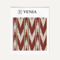 Terracotta linear wave upholstery fabric swatch by Venia Home