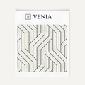 Ivory and black linear weave upholstery fabric swatch by Venia Home