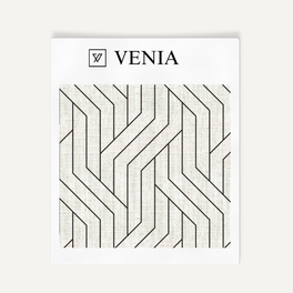 Linear Weave Fabric - Ivory with Black detail