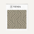 Taupe and black linear weave upholstery fabric swatch by Venia Home