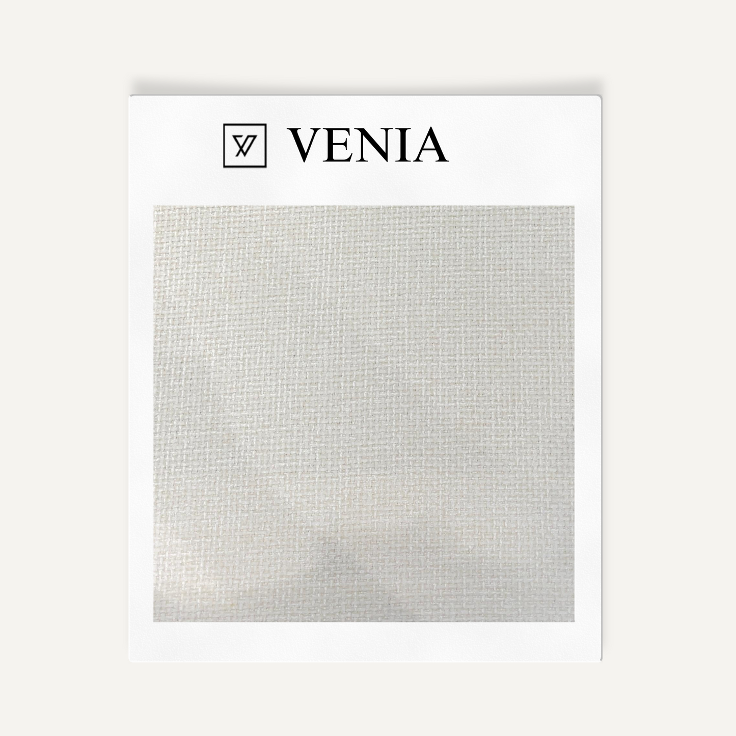 Ivory loom chenille upholstery fabric swatch by Venia Home