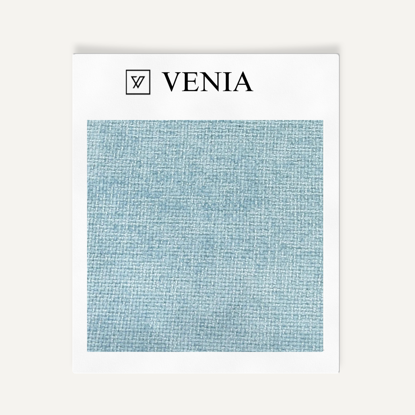 Light blue loom chenille upholstery fabric swatch by Venia Home