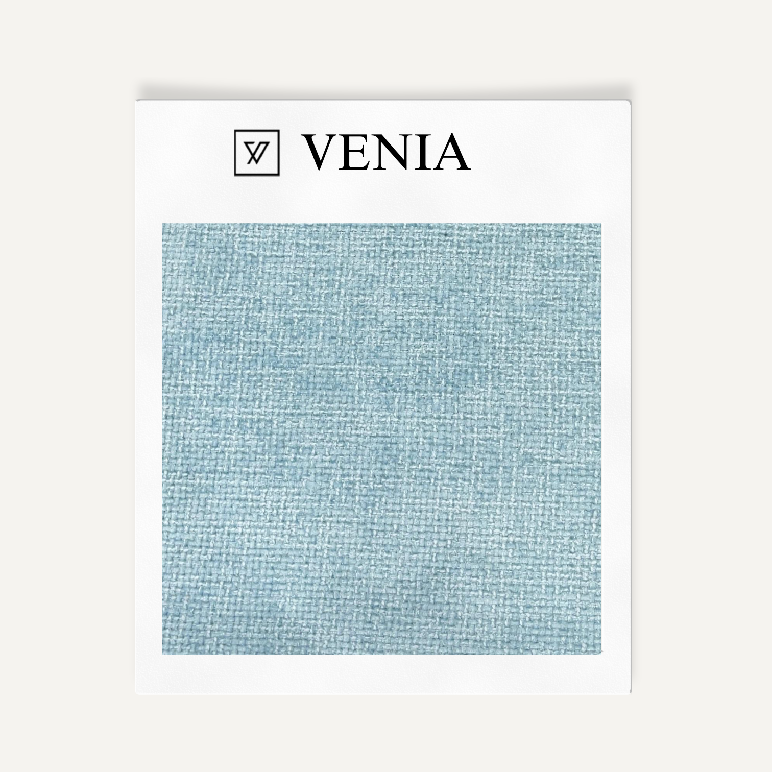 Light blue loom chenille upholstery fabric swatch by Venia Home