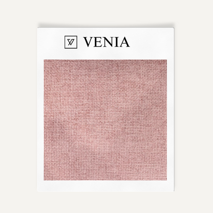 Pink loom chenille upholstery fabric swatch by Venia Home