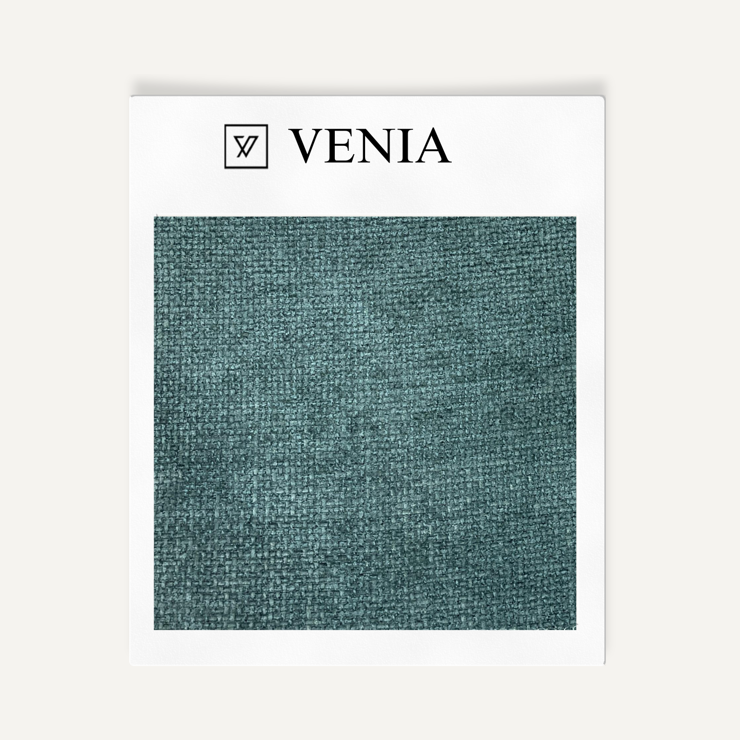 Teal loom chenille upholstery fabric swatch by Venia Home