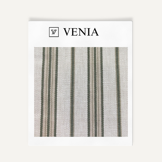 Green loop irregular stripe upholstery fabric swatch by Venia Home