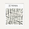 Ivory and black luna arcs upholstery fabric swatch by Venia Home