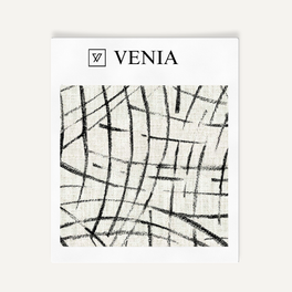 Luna Arcs Fabric - Ivory with Black detail