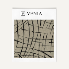 Luna Arcs Fabric - Taupe with Black detail