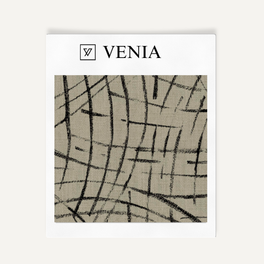 Luna Arcs Fabric - Taupe with Black detail