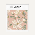 Blush magnolia bloom upholstery fabric swatch by Venia Home