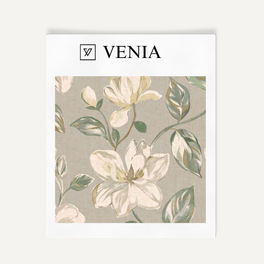 Magnolia Bloom Fabric – Grey