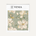 Sage magnolia bloom upholstery fabric swatch by Venia Home