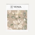 Sand magnolia bloom upholstery fabric swatch by Venia Home