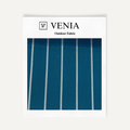 Marina Blue outdoor fabric swatch in blue and white fine pinstripe weave
