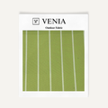 Marina Green outdoor fabric swatch in sage green and white fine pinstripe weave