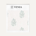 Aqua meadow buta upholstery fabric swatch by Venia Home