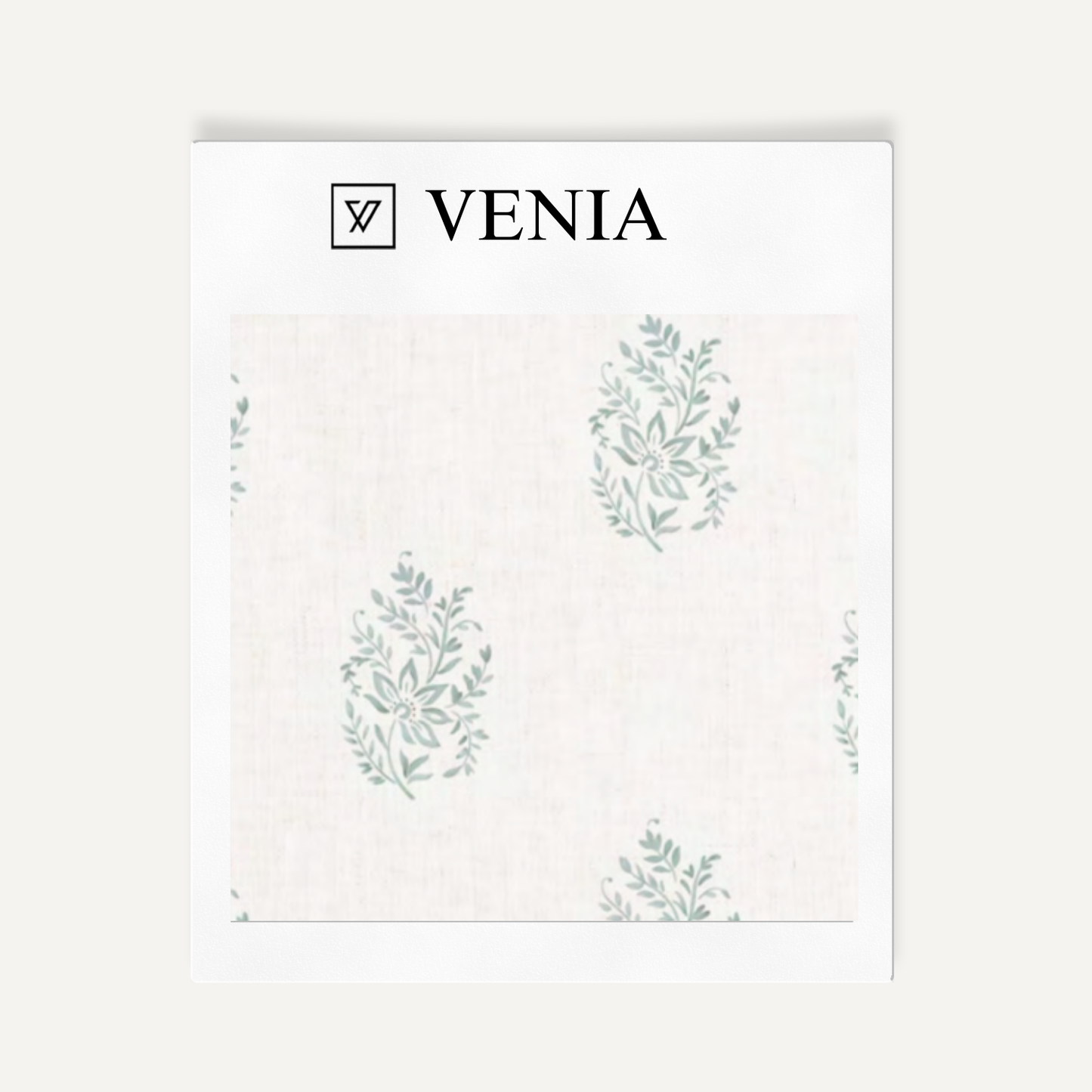 Aqua meadow buta upholstery fabric swatch by Venia Home