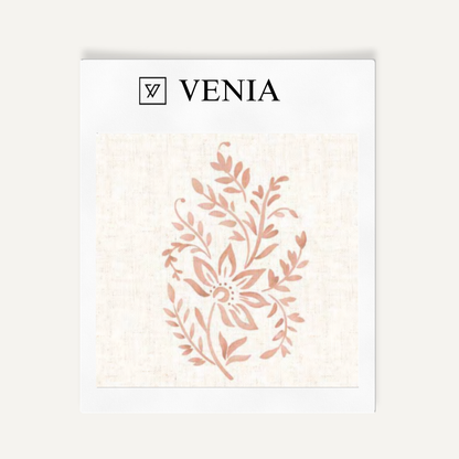 Blush pink meadow buta upholstery fabric swatch by Venia Home