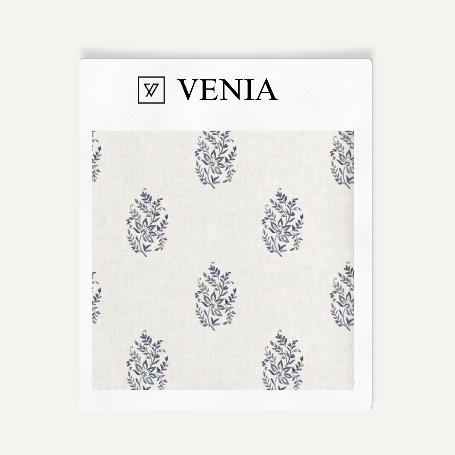 Indigo meadow buta upholstery fabric swatch by Venia Home