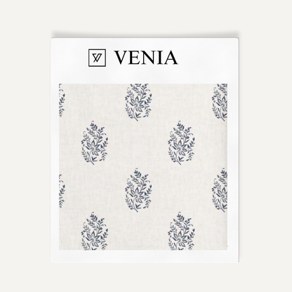 Indigo meadow buta upholstery fabric swatch by Venia Home