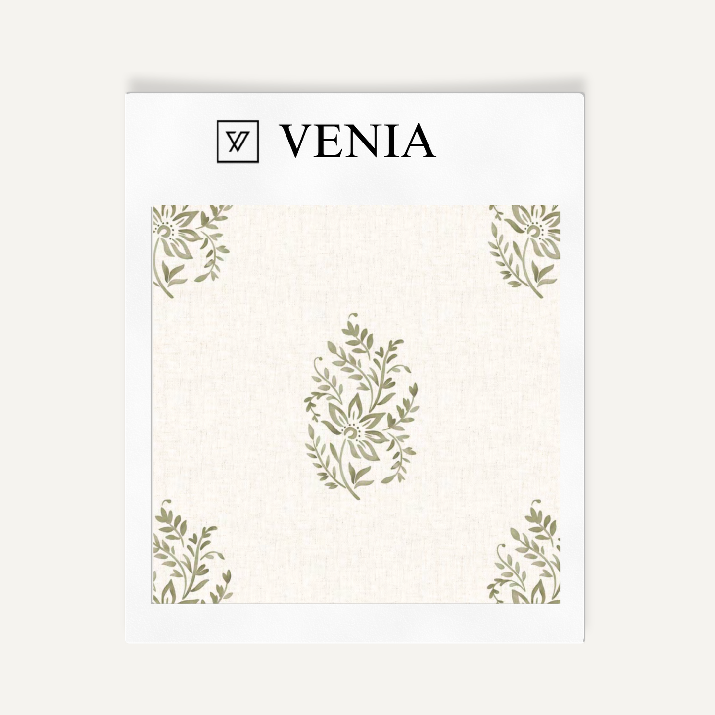 Olive meadow buta upholstery fabric swatch by Venia Home