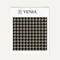 Taupe and black micro houndstooth upholstery fabric swatch by Venia Home