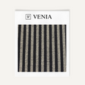 Midnight columns black and white upholstery fabric swatch by Venia Home