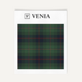 Green and blue modern grid plaid upholstery fabric swatch by Venia Home