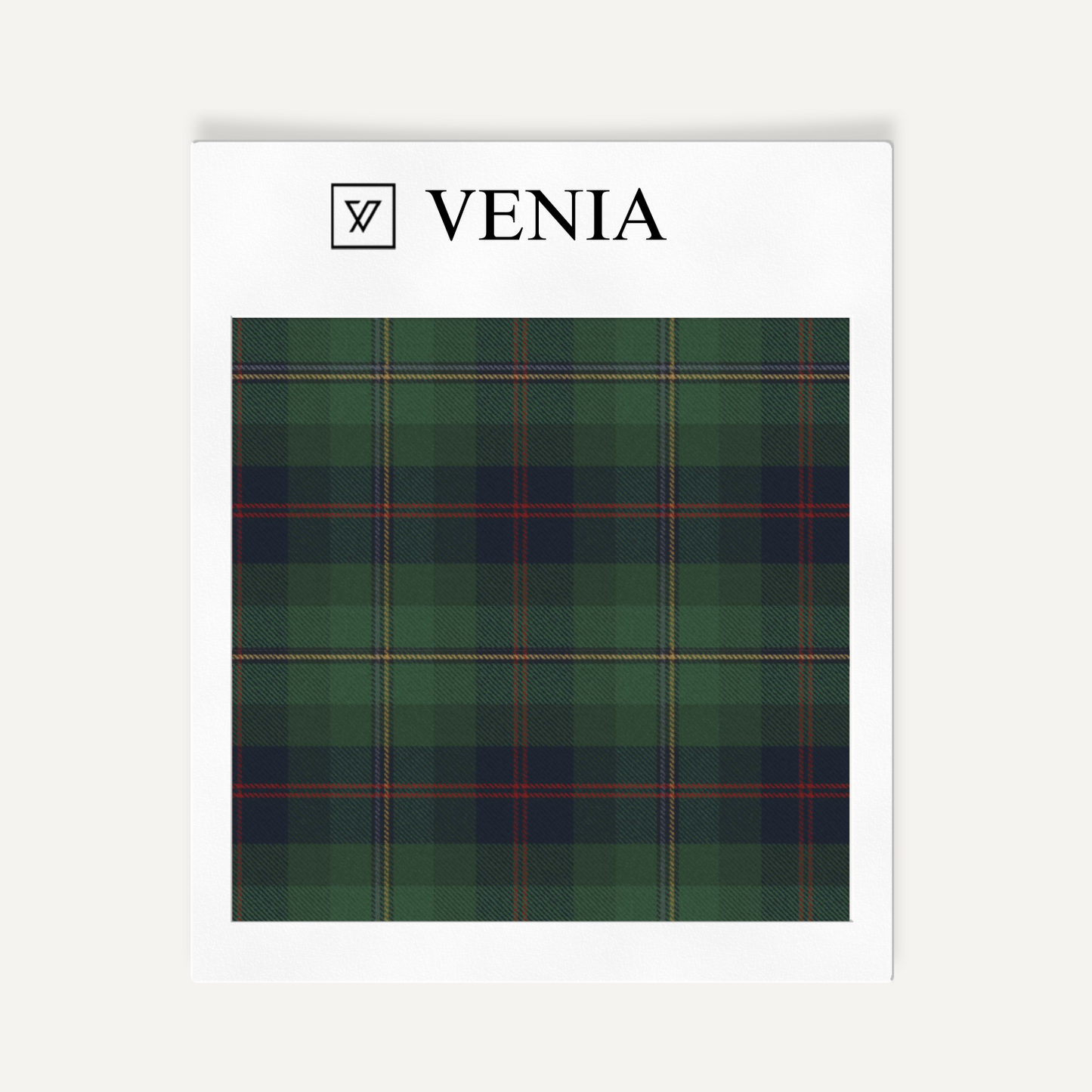 Green and blue modern grid plaid upholstery fabric swatch by Venia Home