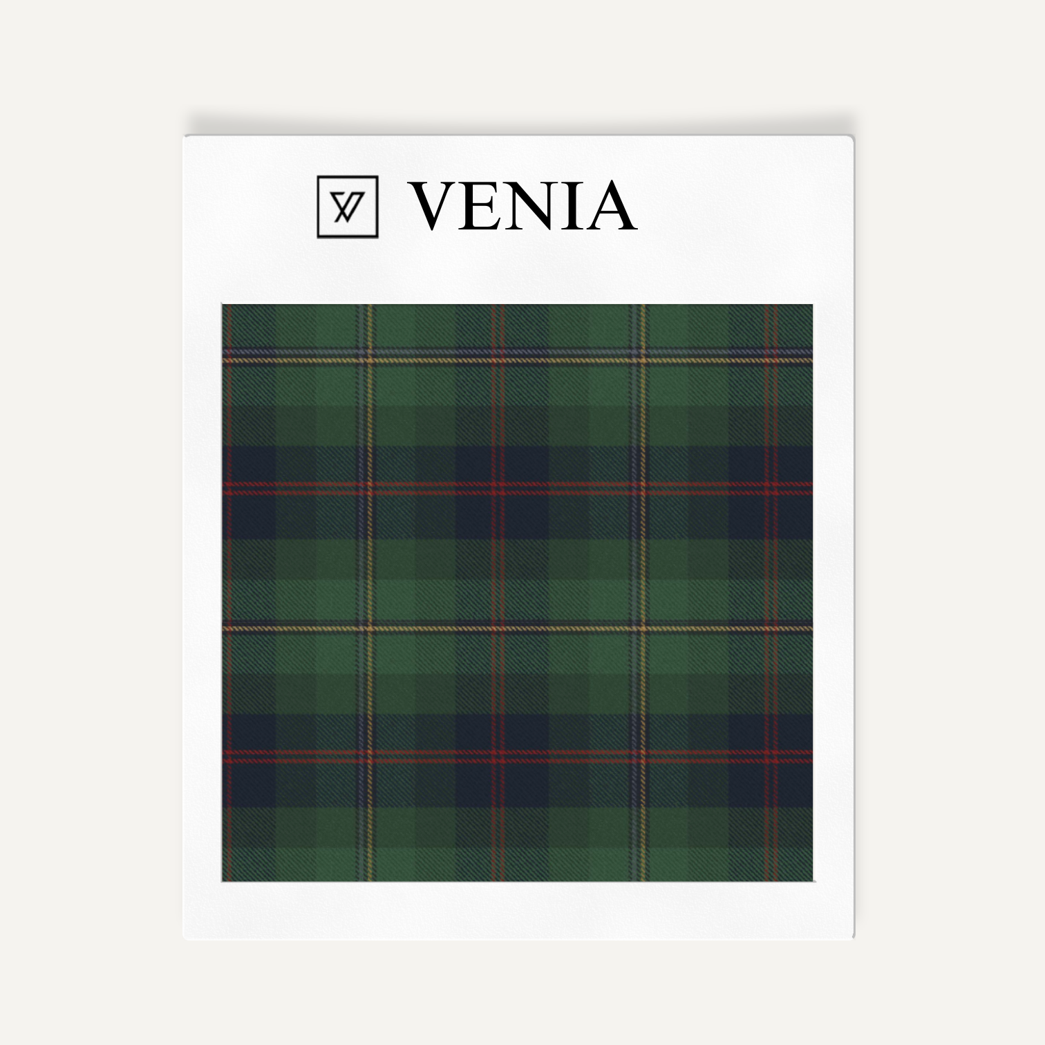 Green and blue modern grid plaid upholstery fabric swatch by Venia Home