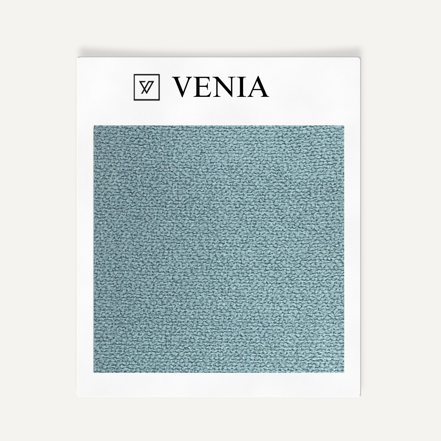 Baby blue modern luxe bouclé upholstery fabric swatch by Venia Home