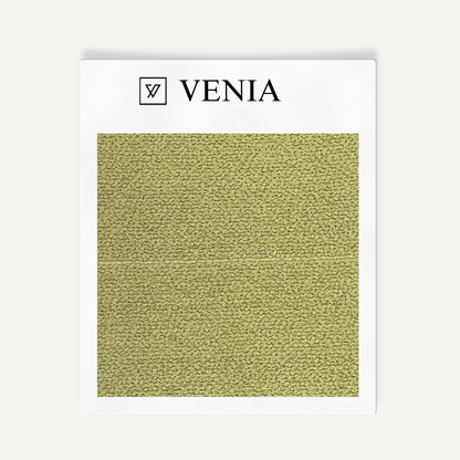 Lime green modern luxe bouclé upholstery fabric swatch by Venia Home
