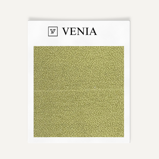 Lime green modern luxe bouclé upholstery fabric swatch by Venia Home