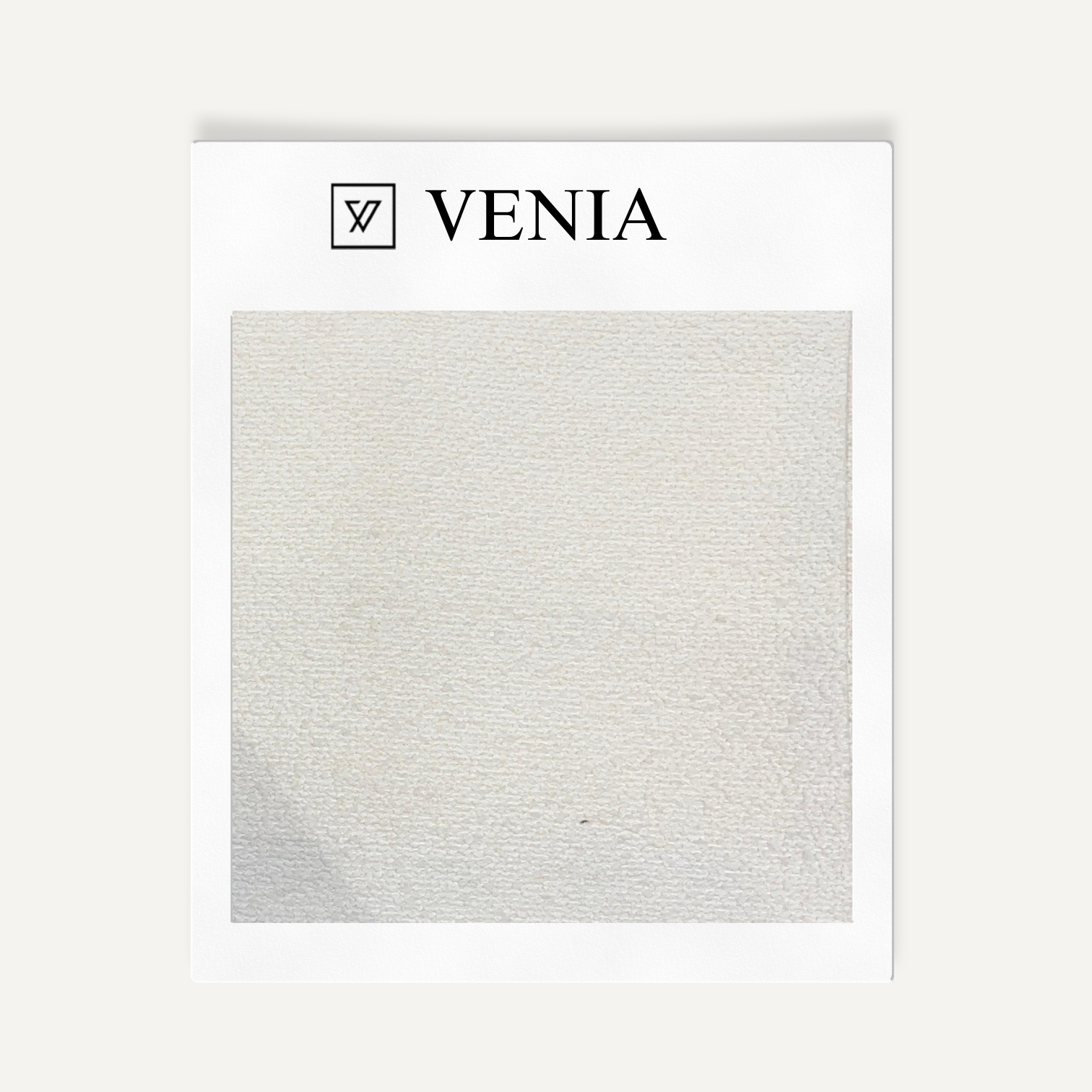 White modern luxe bouclé upholstery fabric swatch by Venia Home