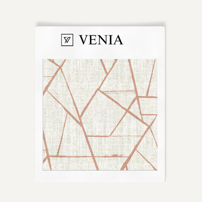 Ivory and blush pink modern shard upholstery fabric swatch by Venia Home