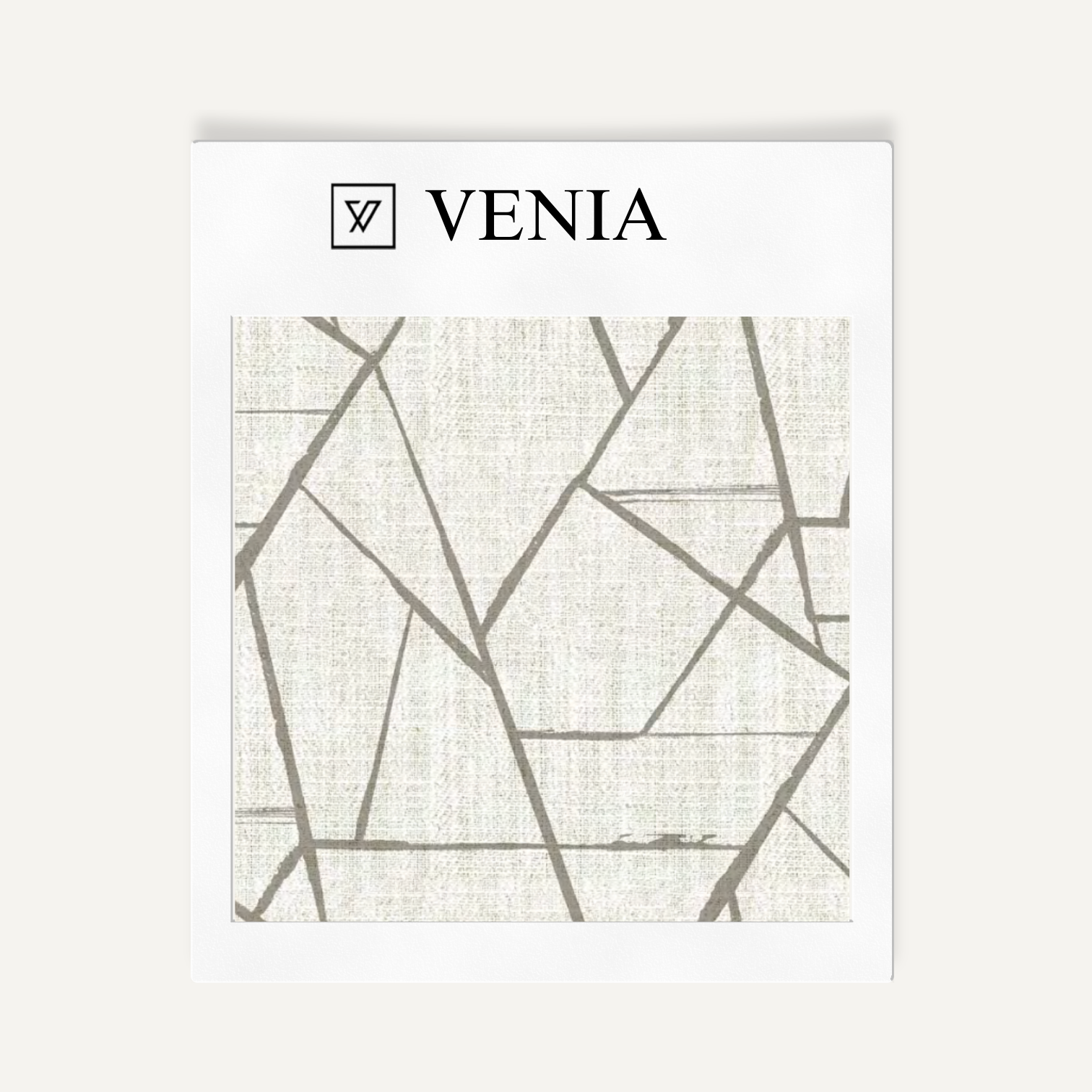 Ivory and greige modern shard upholstery fabric swatch by Venia Home